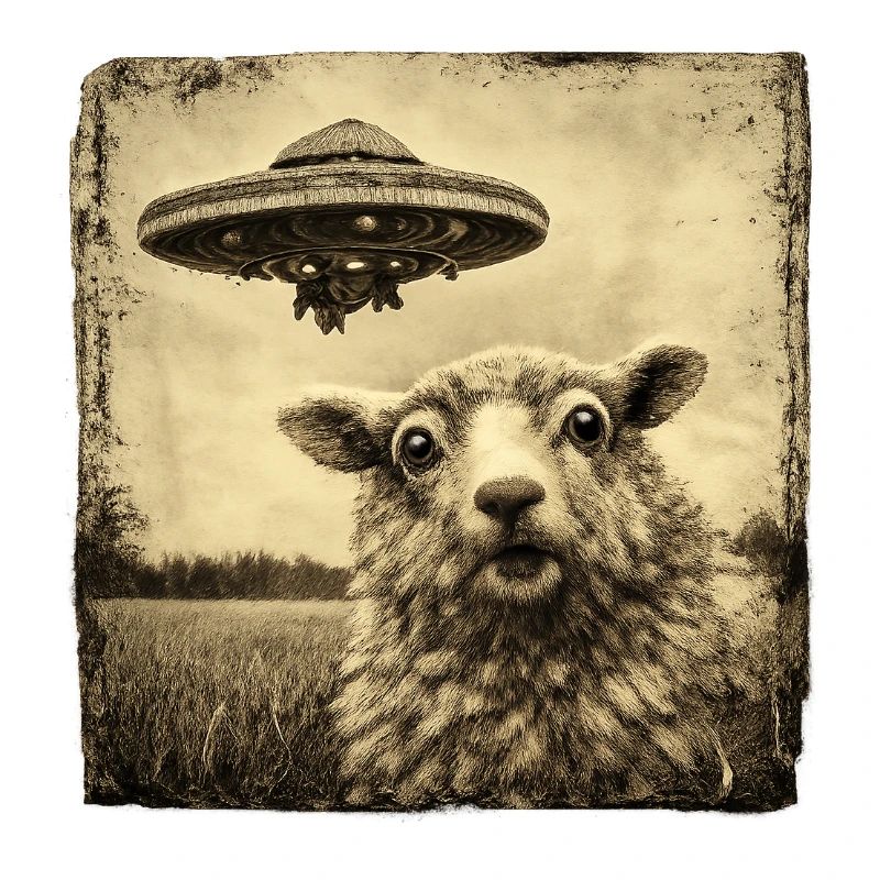 UFO Besuch auf der Weide