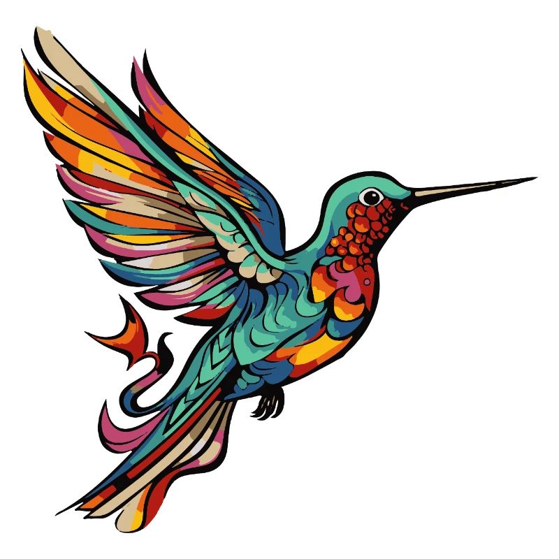  Kolibri Vogel Comic