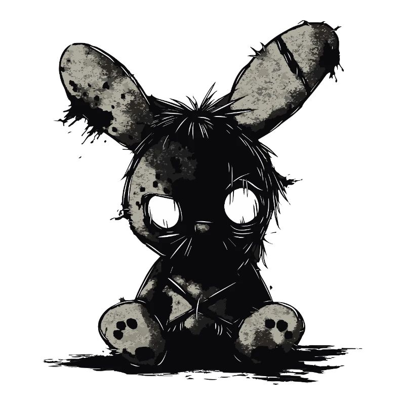 Dunkler Stoffhase – Gothic Plush Motiv