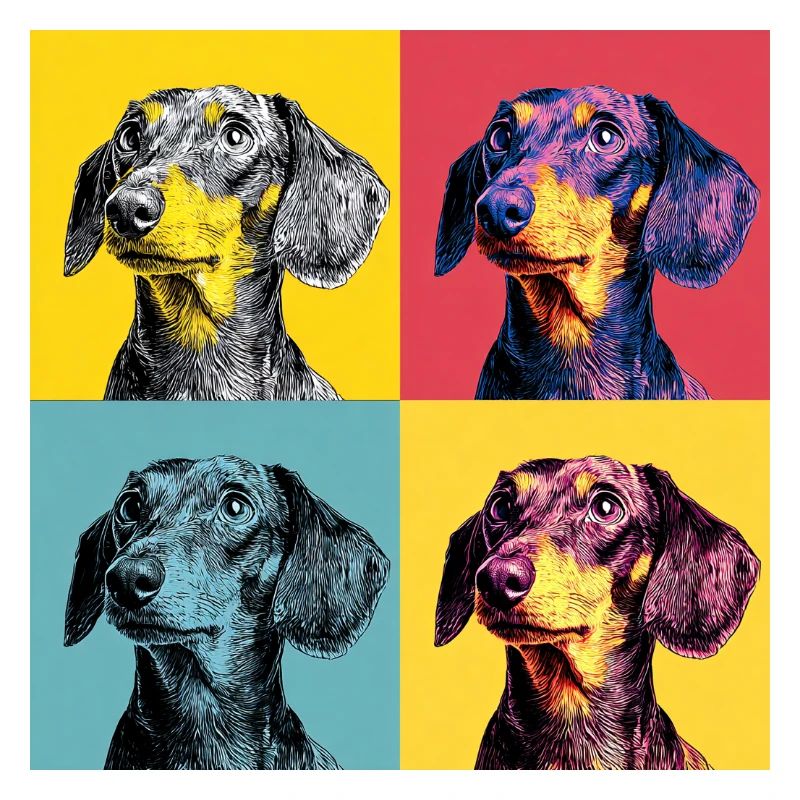 Pop Art Dackel-Quad