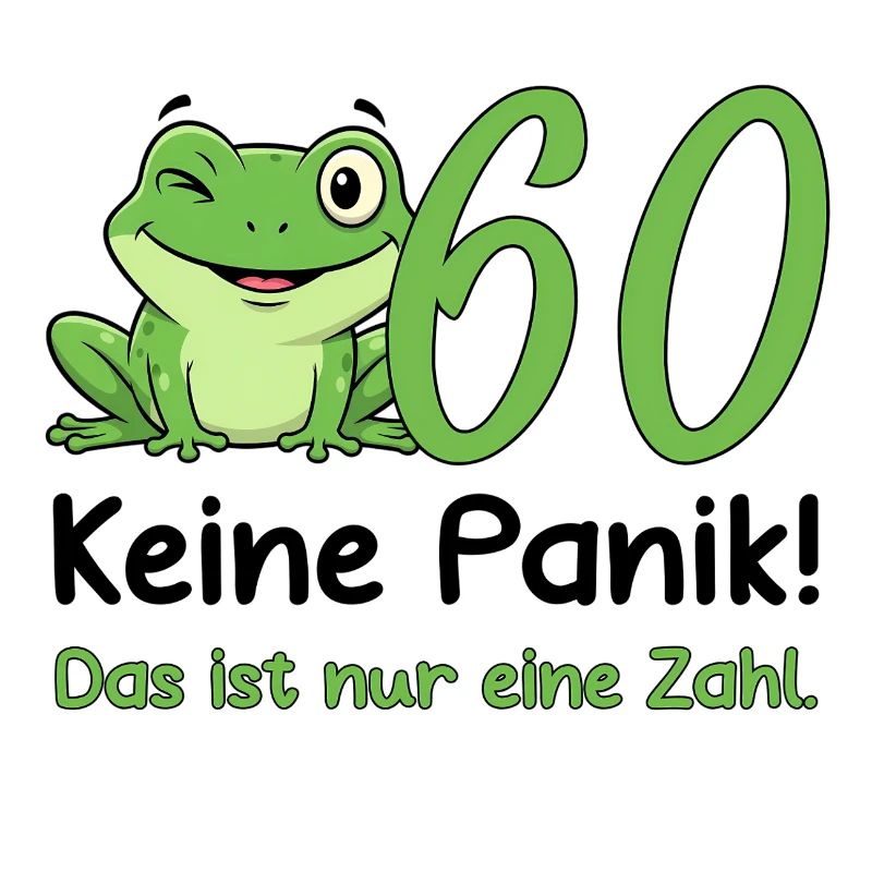 60 Birthday Design – Don't Panic! Funny Frog