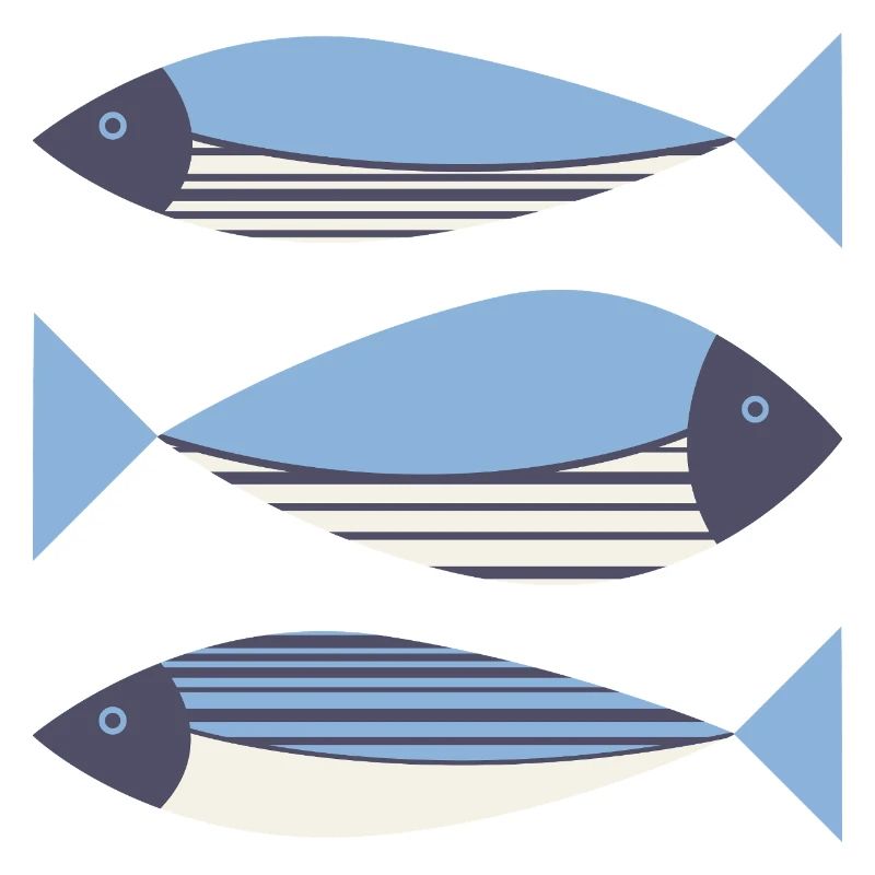 Bleu de poisson graphique illustré