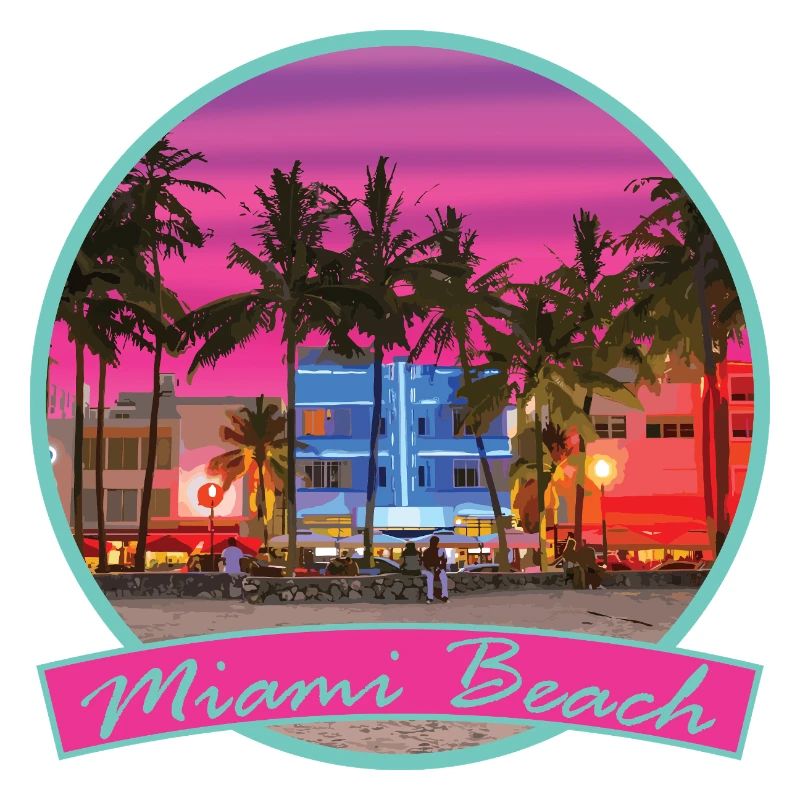 80s Retro Miami Beach Vaporwave