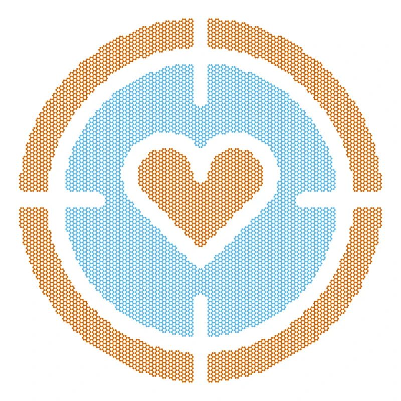Heart in Target Emblem, atomic pattern