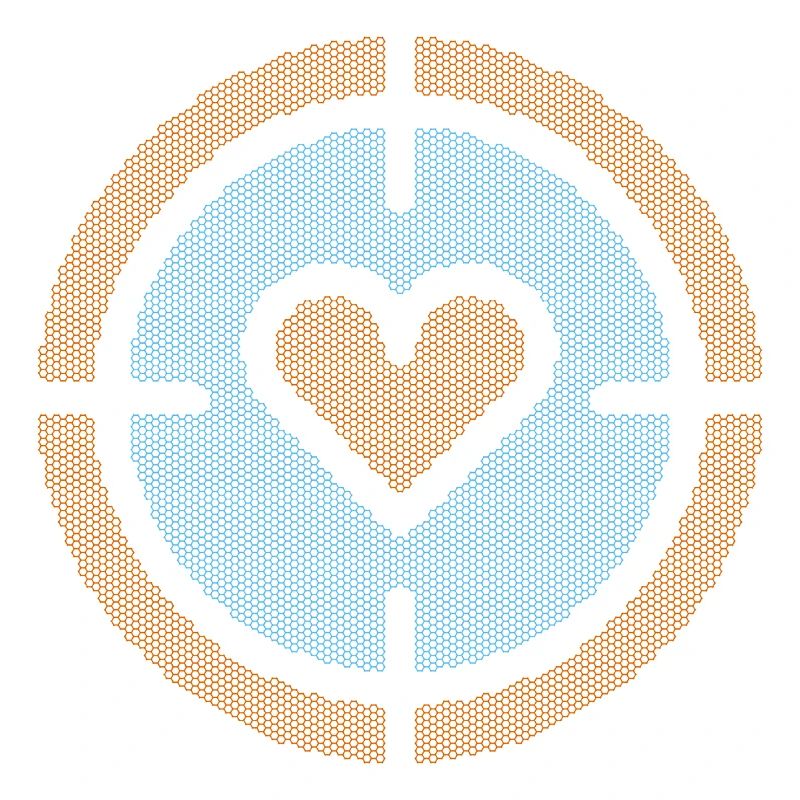 Heart in Target Emblem, honeycomb pattern