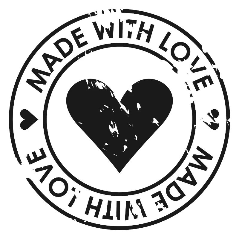 Mit Liebe angefertigtes Herz-Stempel