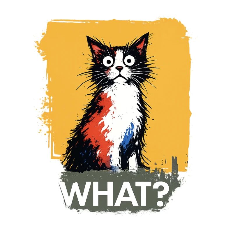 Bunte Katzenkunst mit WHAT