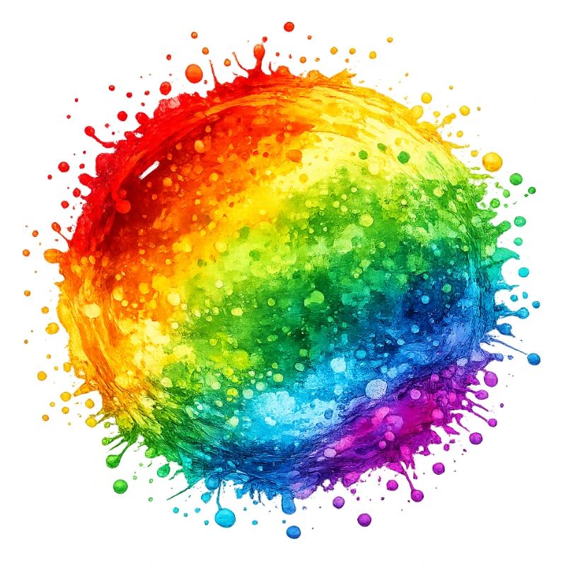 Explosion d’éclaboussures de couleurs arc-en-ciel