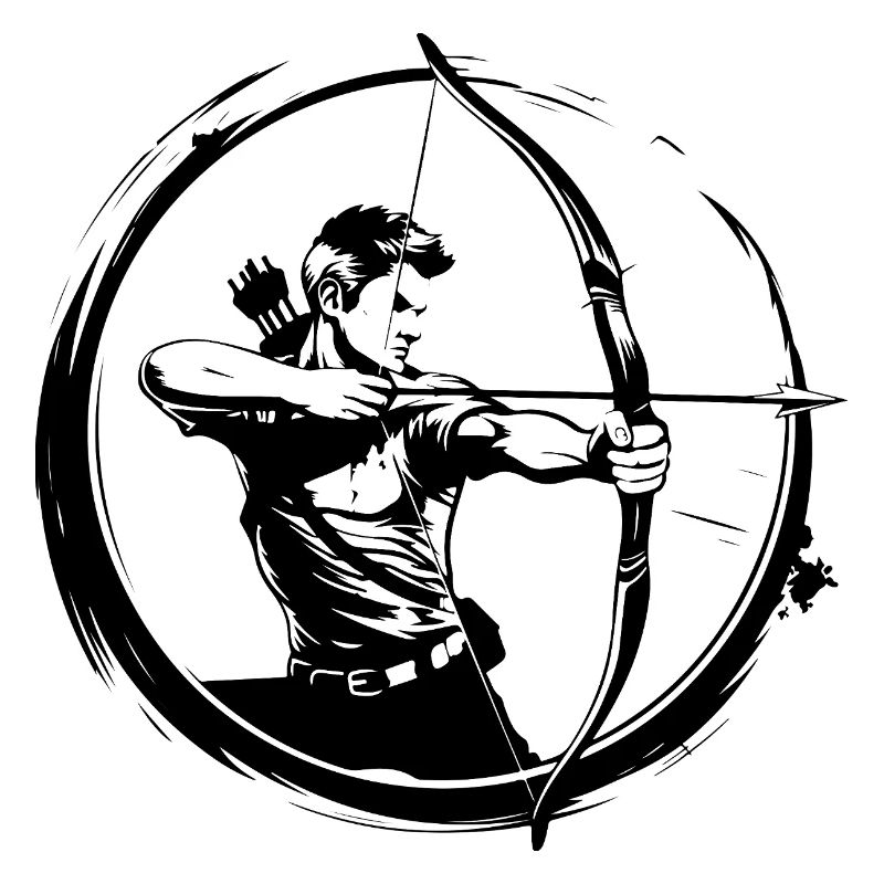 Bogenschießen Mann Silhouette