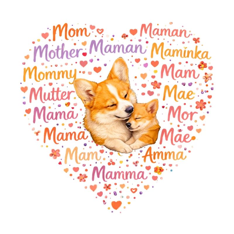 Corgi Mama Herz – Muttertag Geschenk