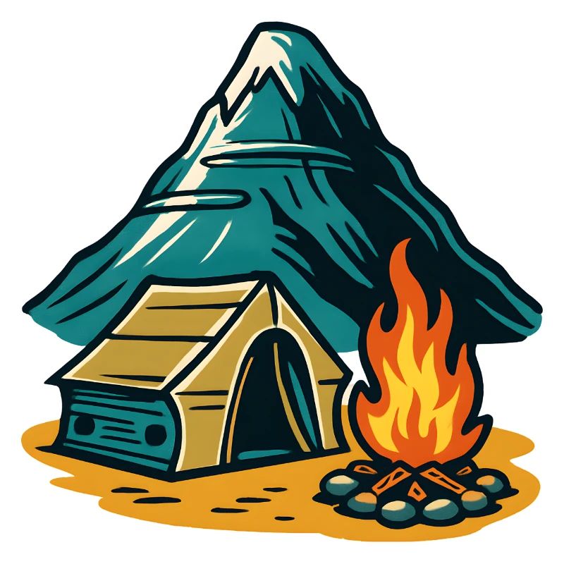 Mountain camping fire pit