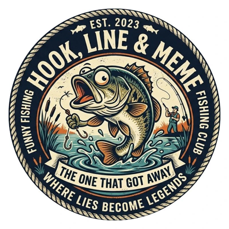 Line & Hook Legends Patch, lustiges Angeln