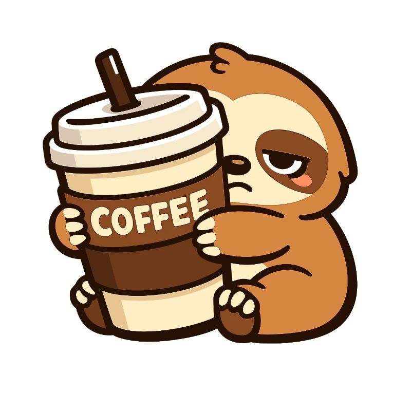 Coffee-loving sloth