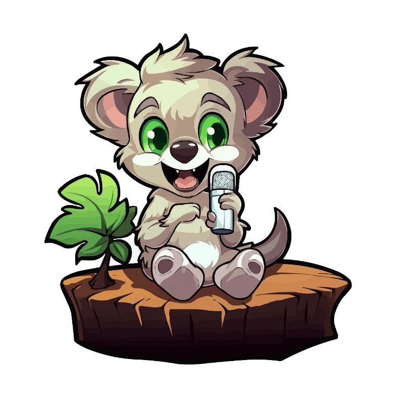 Kleiner Koala am Baumstumpf