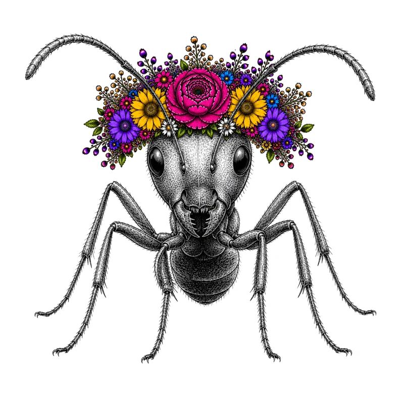 Blütenkrone-Ant Ameise