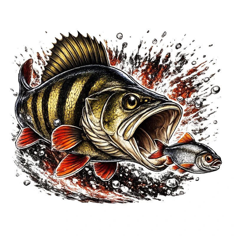 Explosives Barsch-Raubtierfisch-Design