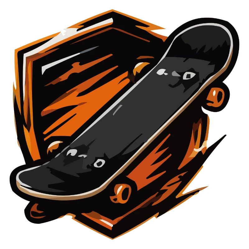 Flammendes Skateboard-Motiv