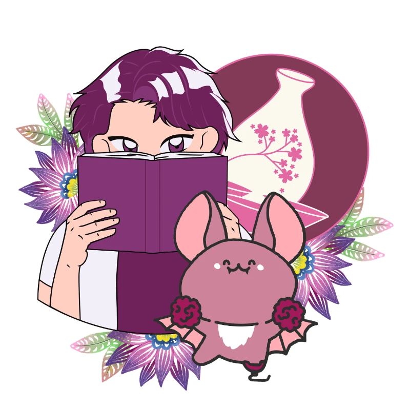 Manga Reader, Sake and Bat with Prosthesis
