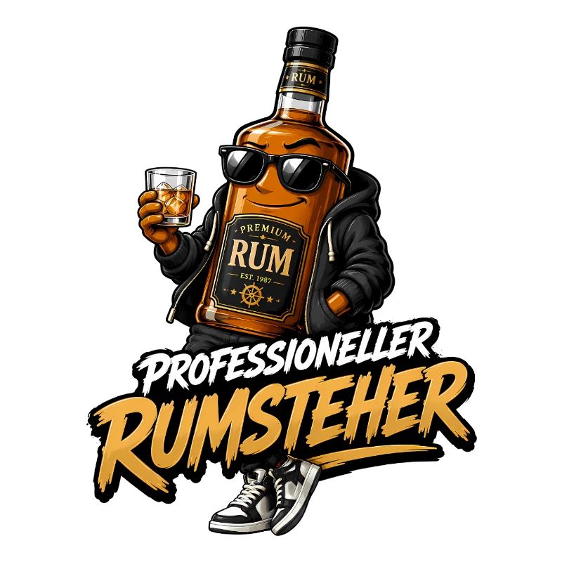 Professioneller Rumsteher Rum Flasche