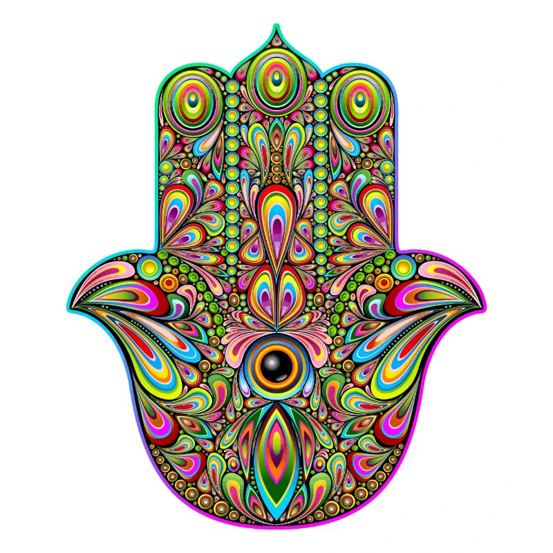 Hamsa Hand Trippy Psychedelic Art