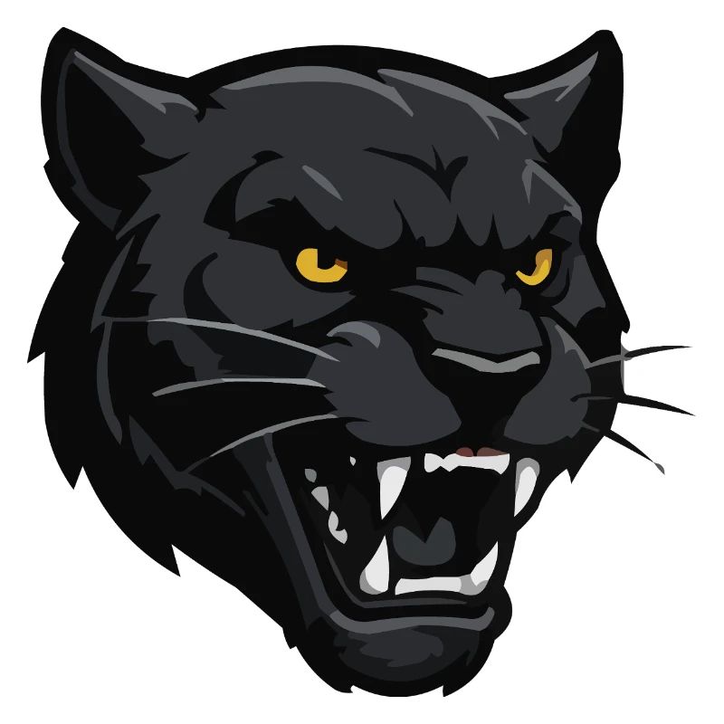 Schwarzer Panther Kopf – Kriegerblick