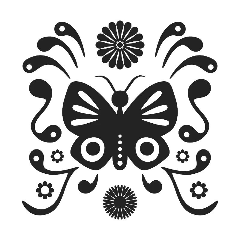 Boho butterfly L matte black