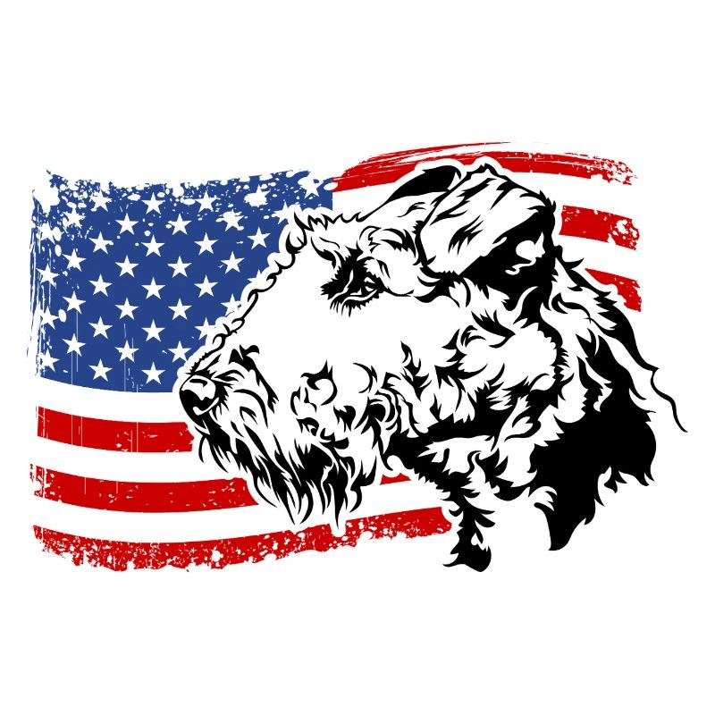 Airedale Terrier US America Flag Wilsigns