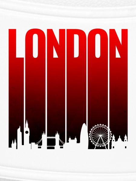 London Skyline Red Gradient