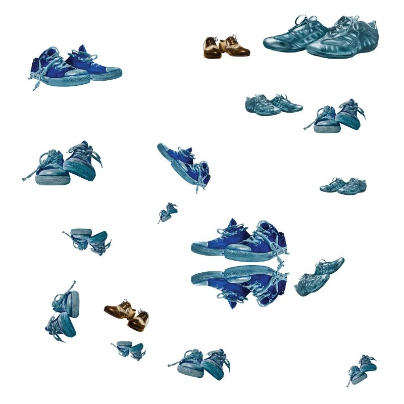 Blauer Sneaker Streu Muster 