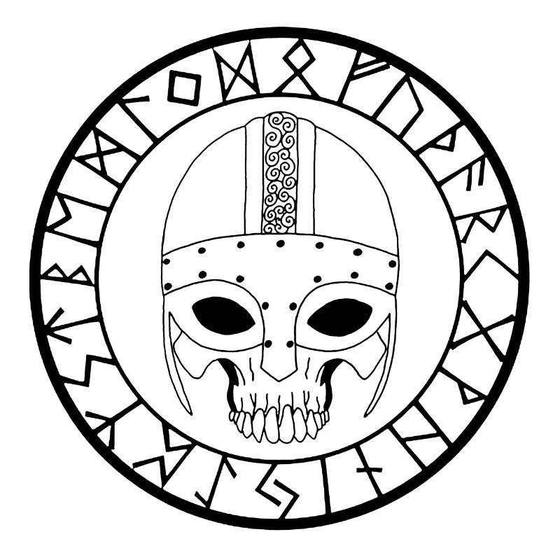 Wikinger Schädel (Schwarz)