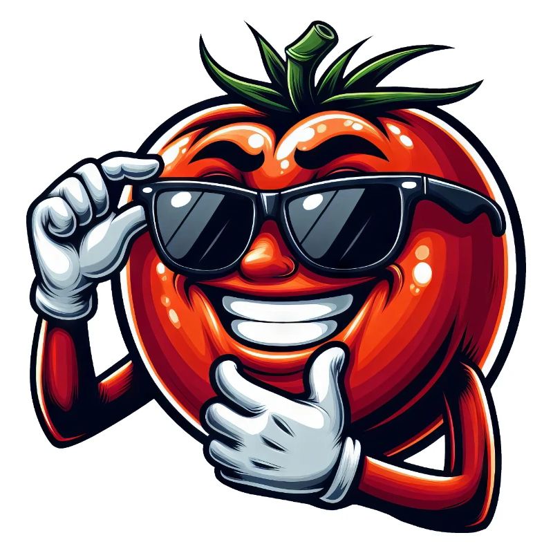 Cool tomato with sunglasses summer vanity