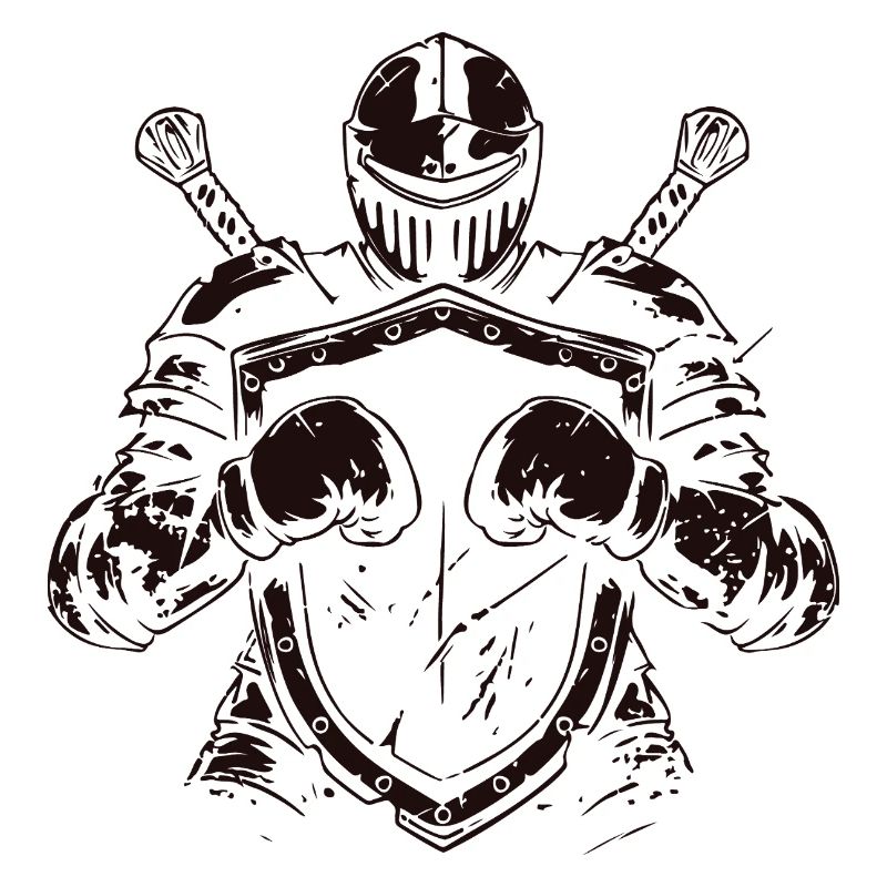 Chevalier avec bouclier et épée