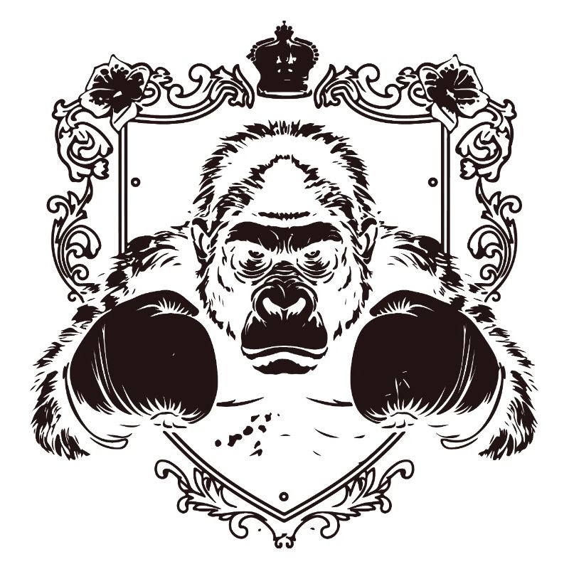 Gorilla mit Kampfpose