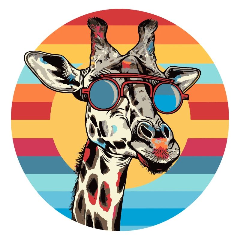 Giraffenbild mit Sonnenbrille