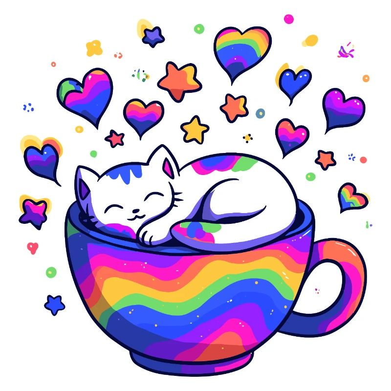 Rainbow Cat in Mug