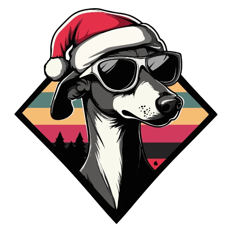 Chien avec chapeau de Noël