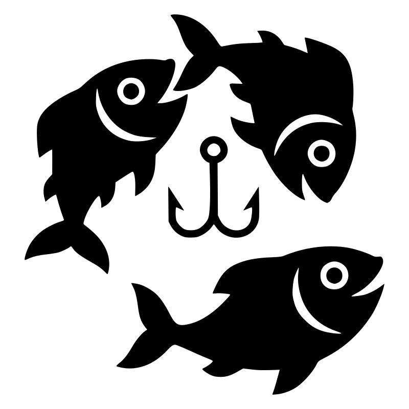 Fish Hook Circle Symbol Fishing Vector
