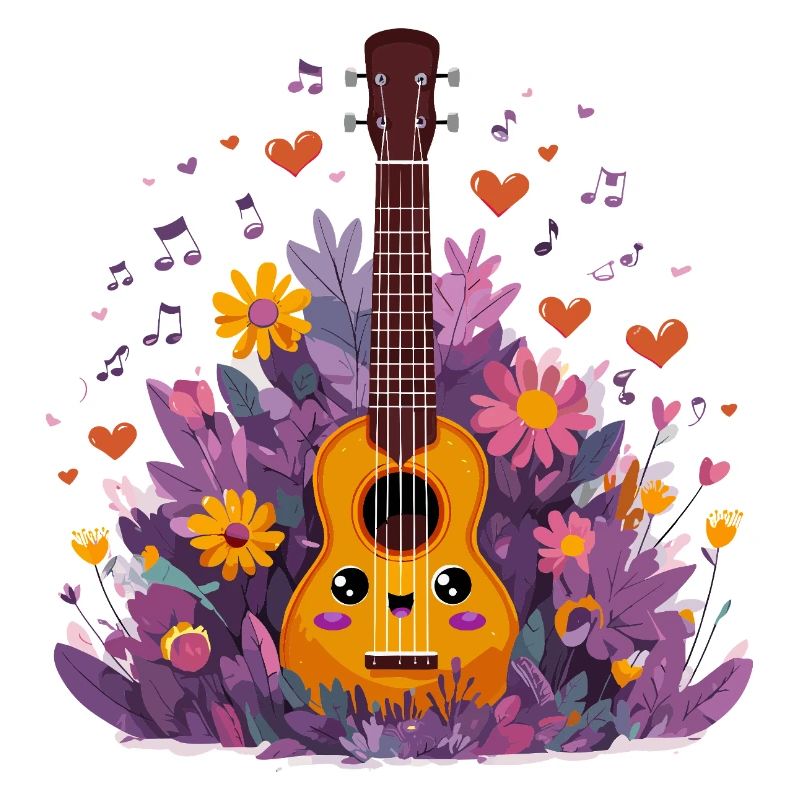Blühendes Ukulele-Combo