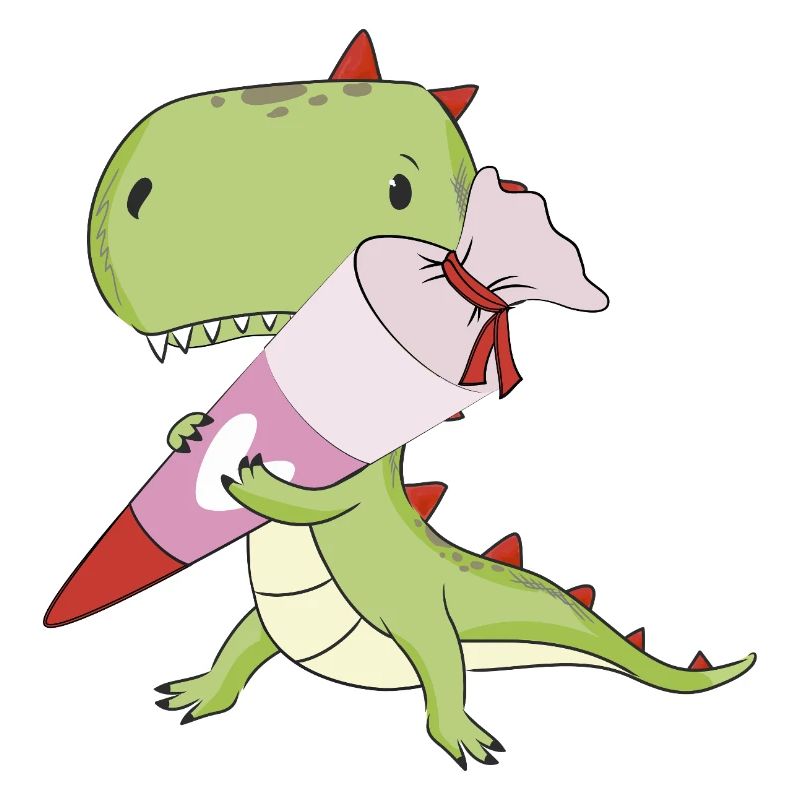 DINO avec cône rose d’école, école