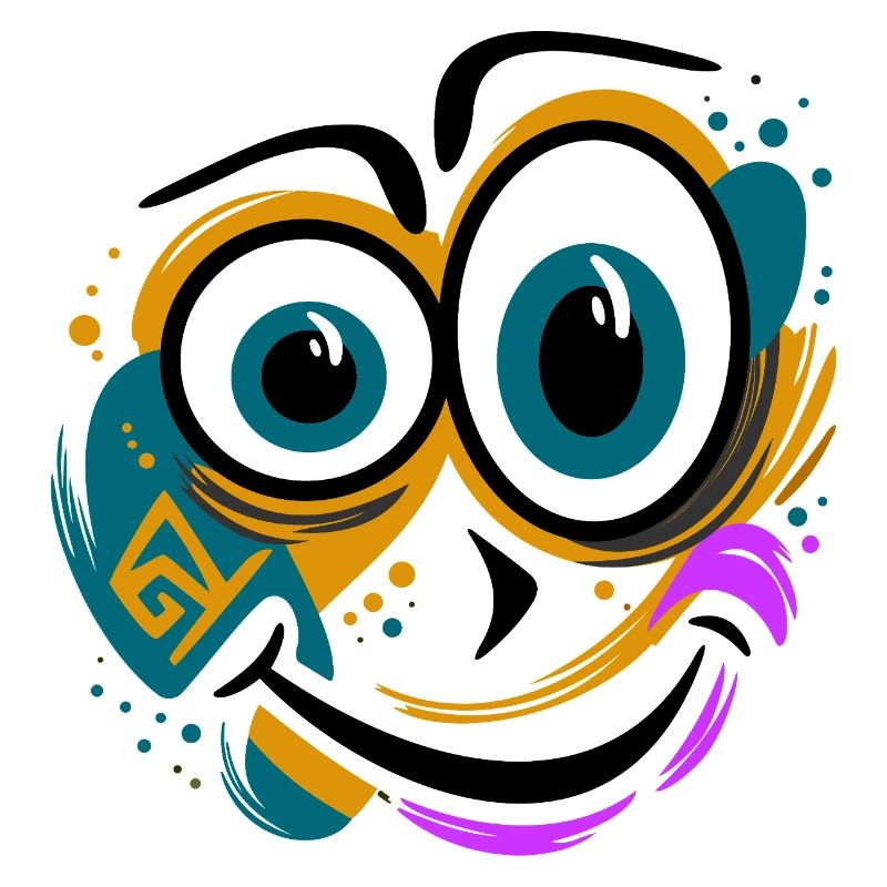 Drôle de visage éclaboussé