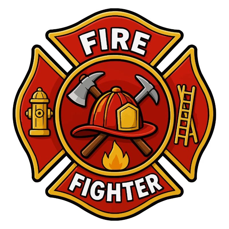 Firefighter Helmet Emblem with Axe