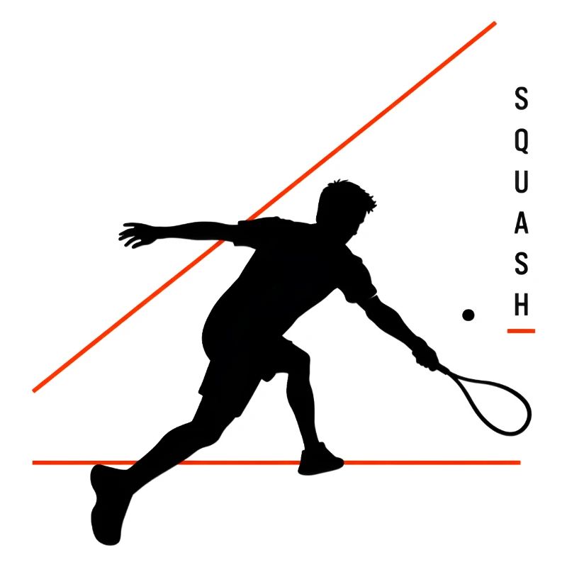 Squash Silhouette mit Neonlinien
