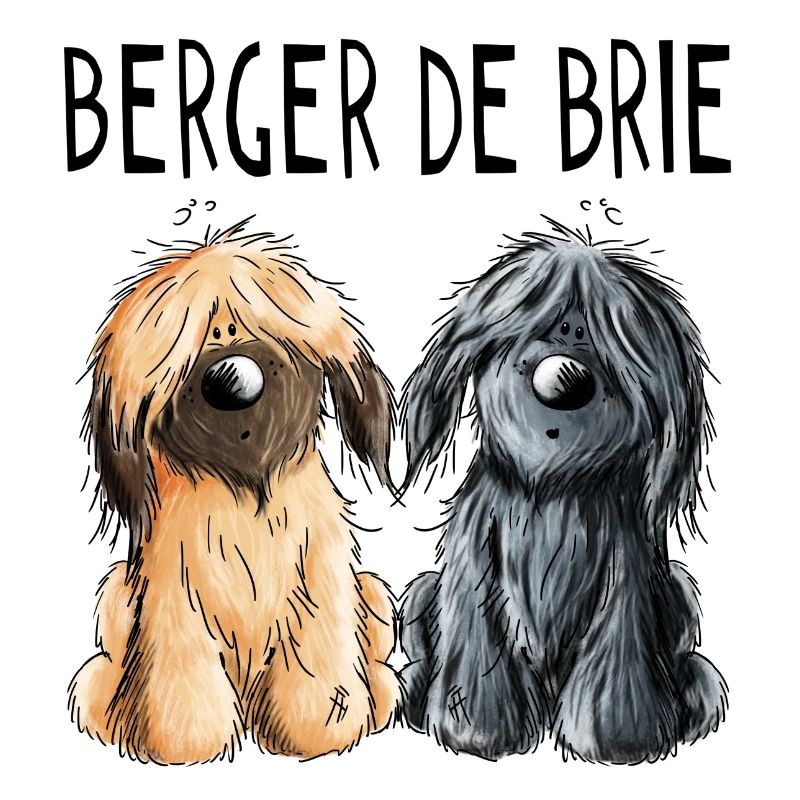 Zwei Berger de Brie - Briard - Comic - Geschenk