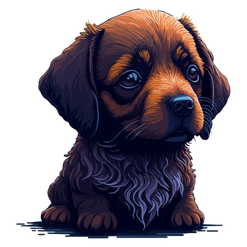 Teckel dans le style numérique