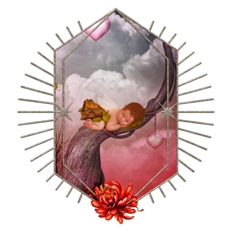 Mignon bébé fée endormi.