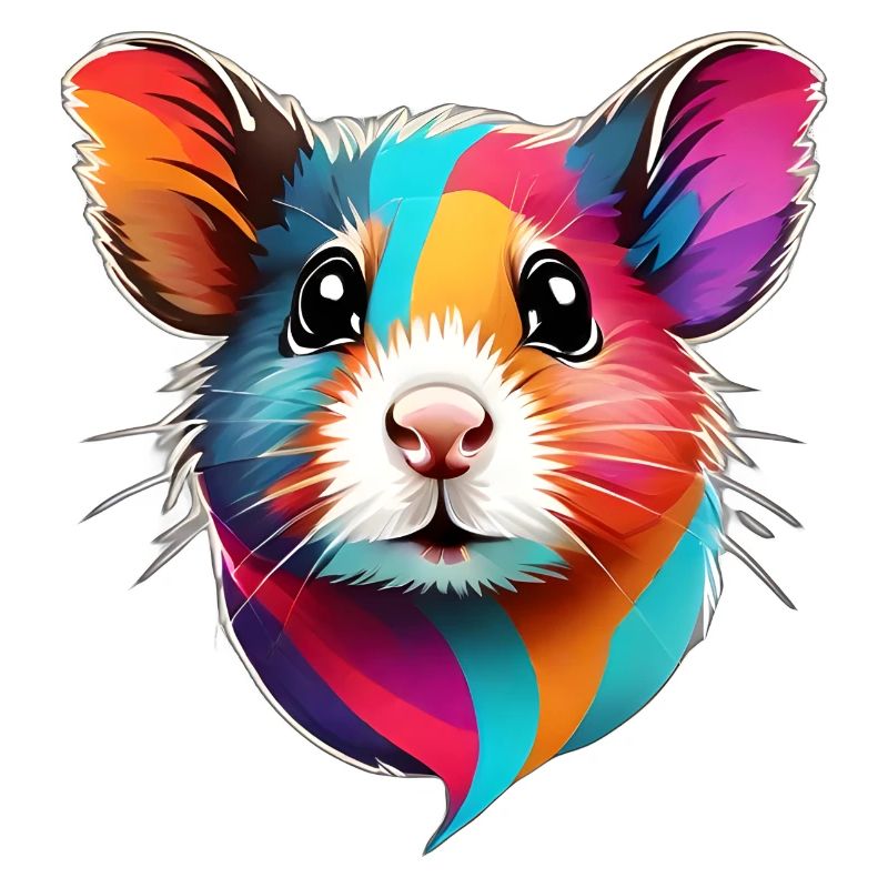 visage de hamster coloré