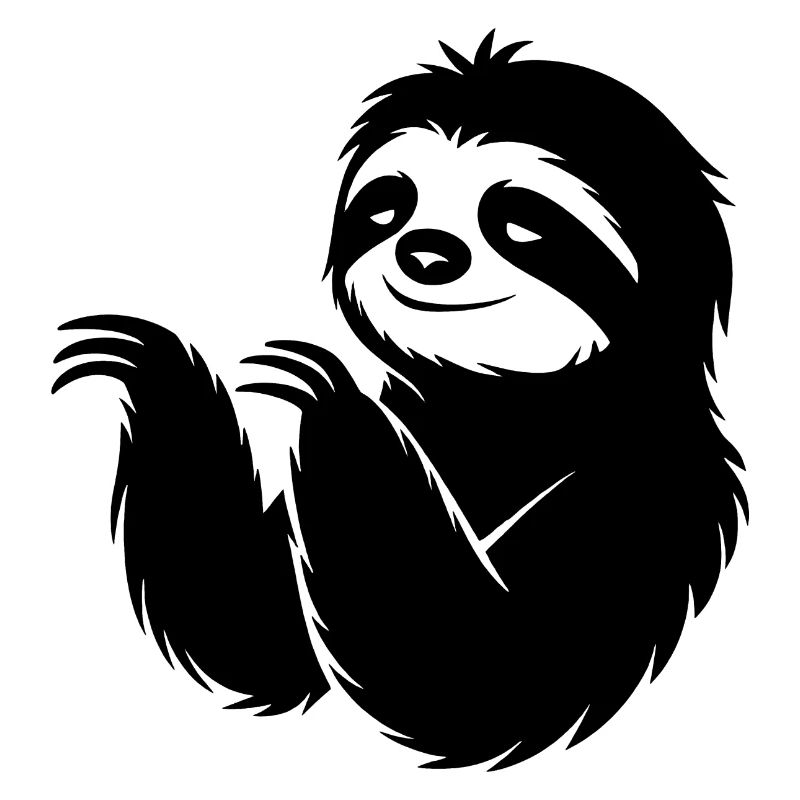 Cool Sloth Silhouette Portrait Face Head