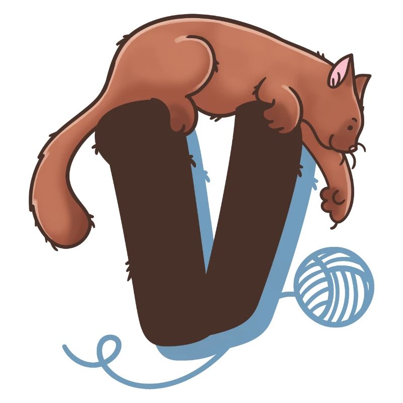 Katze Buchstabe V
