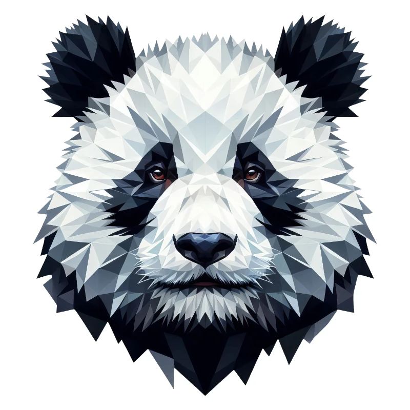 Panda Gesicht Polygon Kunst Geometrie