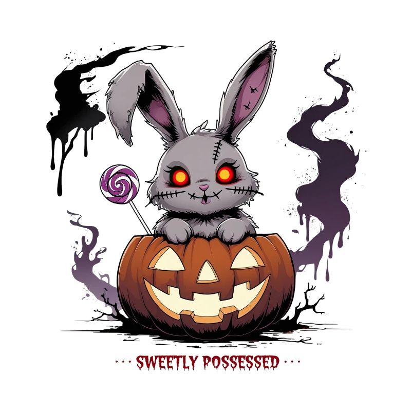 Obsessively sweet – creepy bunny in the pumpkin